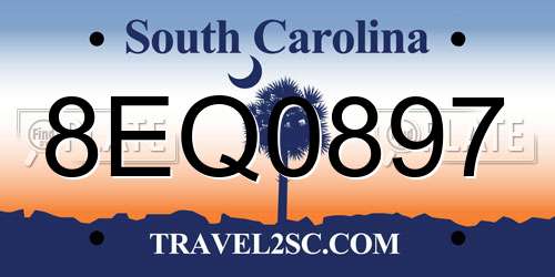 8EQ0897 South Carolina License Plate