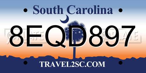 8EQD897 South Carolina License Plate
