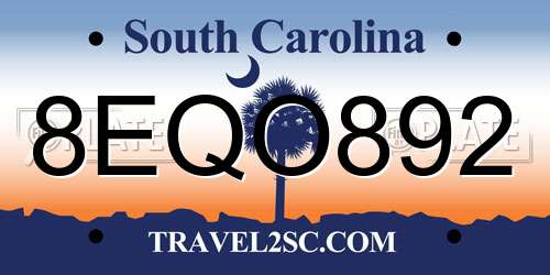8EQO892 South Carolina License Plate