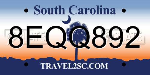 8EQQ892 South Carolina License Plate