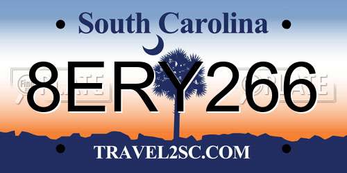8ERY266 South Carolina License Plate