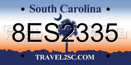 8ES2335 South Carolina License Plate