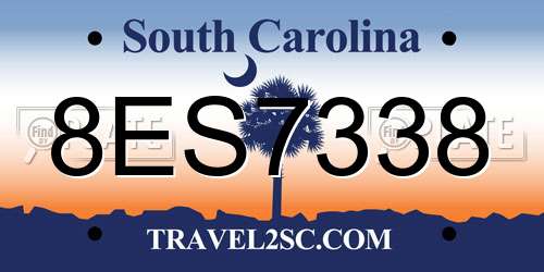 8ES7338 South Carolina License Plate