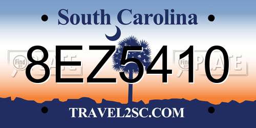 8EZ5410 South Carolina License Plate