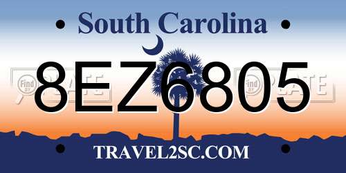 8EZ6805 South Carolina License Plate