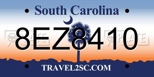 8EZ8410 South Carolina License Plate