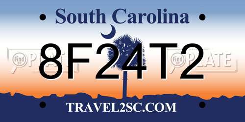 8F24T2 South Carolina License Plate