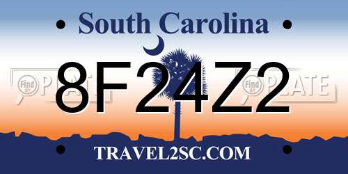 8F24Z2 South Carolina License Plate