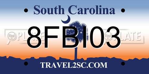 8FBI03 South Carolina License Plate
