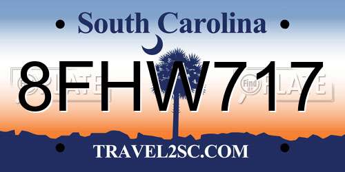 8FHW717 South Carolina License Plate