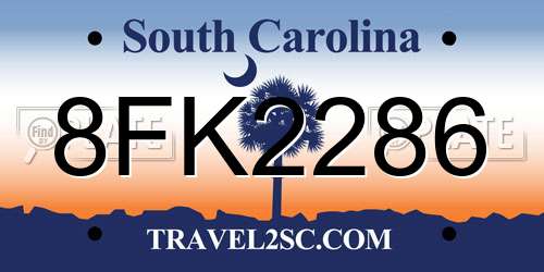 8FK2286 South Carolina License Plate