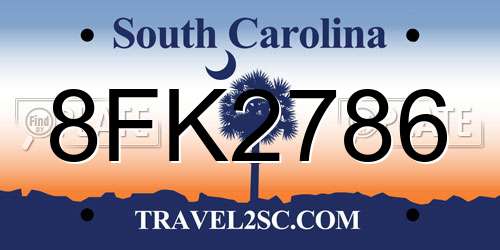 8FK2786 South Carolina License Plate