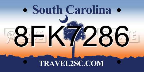 8FK7286 South Carolina License Plate