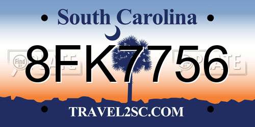 8FK7756 South Carolina License Plate