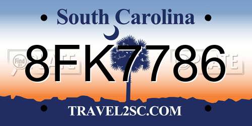 8FK7786 South Carolina License Plate