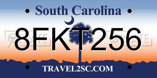 8FKT256 South Carolina License Plate