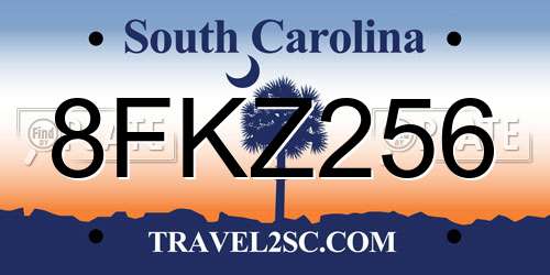8FKZ256 South Carolina License Plate
