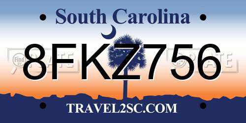 8FKZ756 South Carolina License Plate