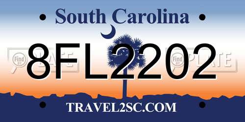8FL2202 South Carolina License Plate