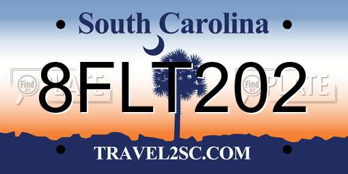 8FLT202 South Carolina License Plate