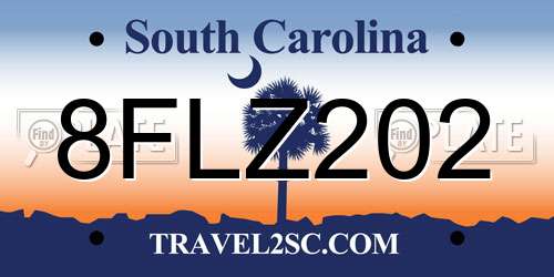 8FLZ202 South Carolina License Plate