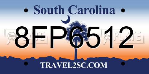 8FP6512 South Carolina License Plate
