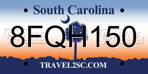 8FQH150 South Carolina License Plate