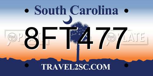 8FT477 South Carolina License Plate