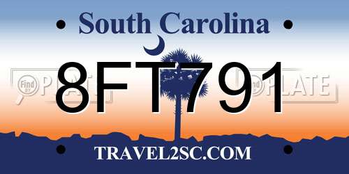 8FT791 South Carolina License Plate