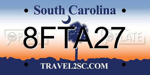8FTA27 South Carolina License Plate
