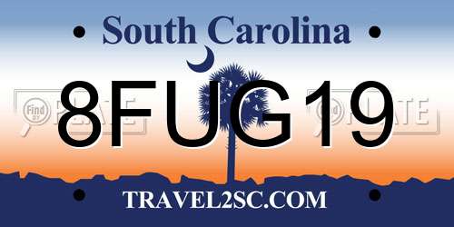 8FUG19 South Carolina License Plate