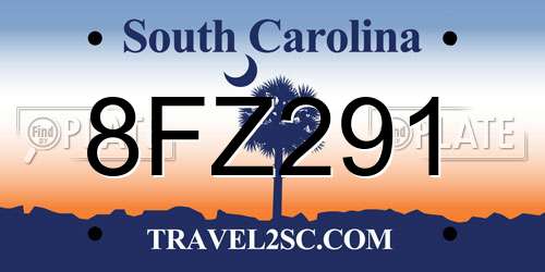 8FZ291 South Carolina License Plate