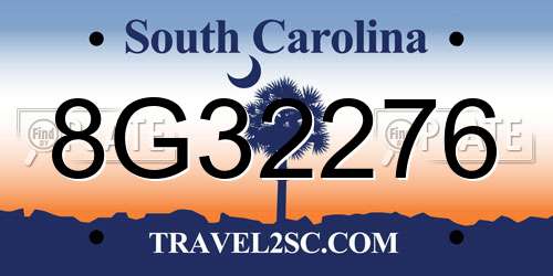 8G32276 South Carolina License Plate