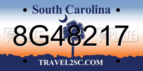8G48217 South Carolina License Plate