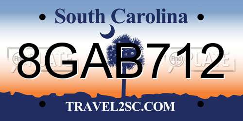 8GAB712 South Carolina License Plate