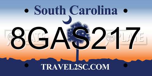 8GAS217 South Carolina License Plate