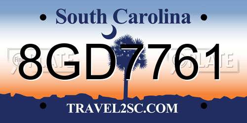 8GD7761 South Carolina License Plate