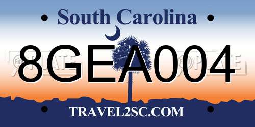 8GEA004 South Carolina License Plate