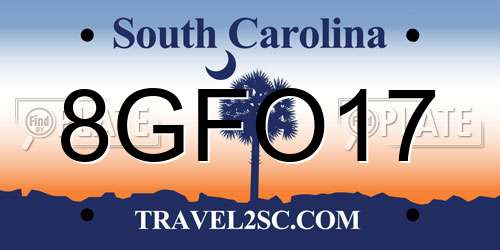 8GFO17 South Carolina License Plate
