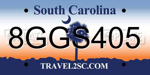 8GGS405 South Carolina License Plate