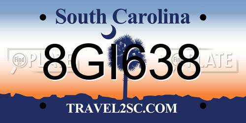 8GI638 South Carolina License Plate