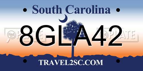 8GLA42 South Carolina License Plate