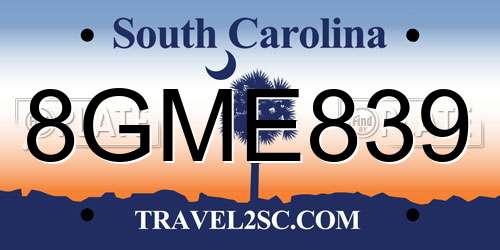 8GME839 South Carolina License Plate