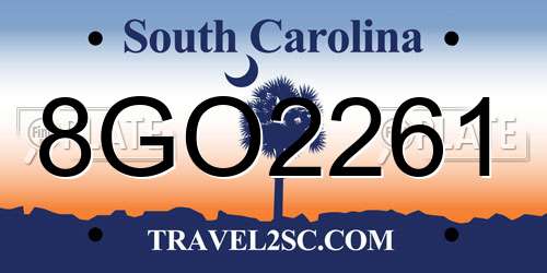 8GO2261 South Carolina License Plate