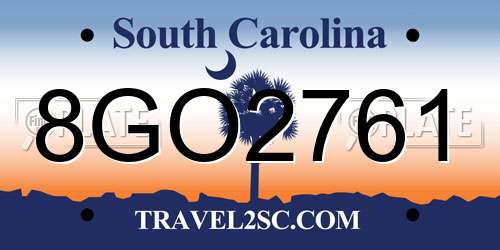 8GO2761 South Carolina License Plate