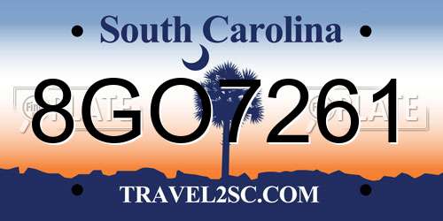 8GO7261 South Carolina License Plate