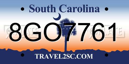 8GO7761 South Carolina License Plate