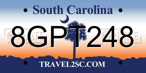 8GPT248 South Carolina License Plate