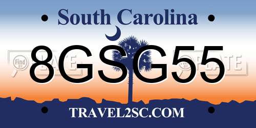 8GSG55 South Carolina License Plate