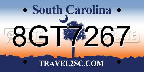 8GT7267 South Carolina License Plate